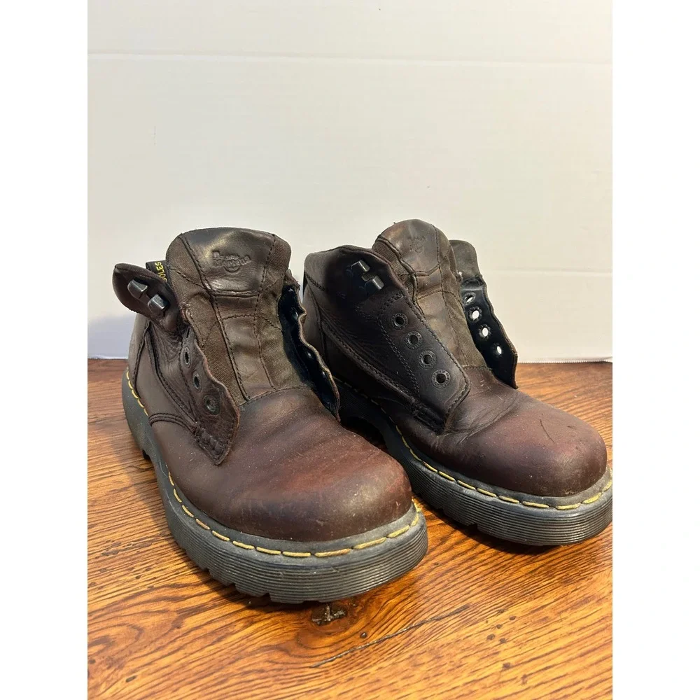 Dr Martens 8A19 Brown Leather Ankle Boots Mens Size 8 AirWair Lug‎ Sole Vintage